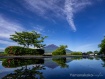 長池親水公園で雨上がり限定の逆さ富士が見られました。 23年6月13日撮影